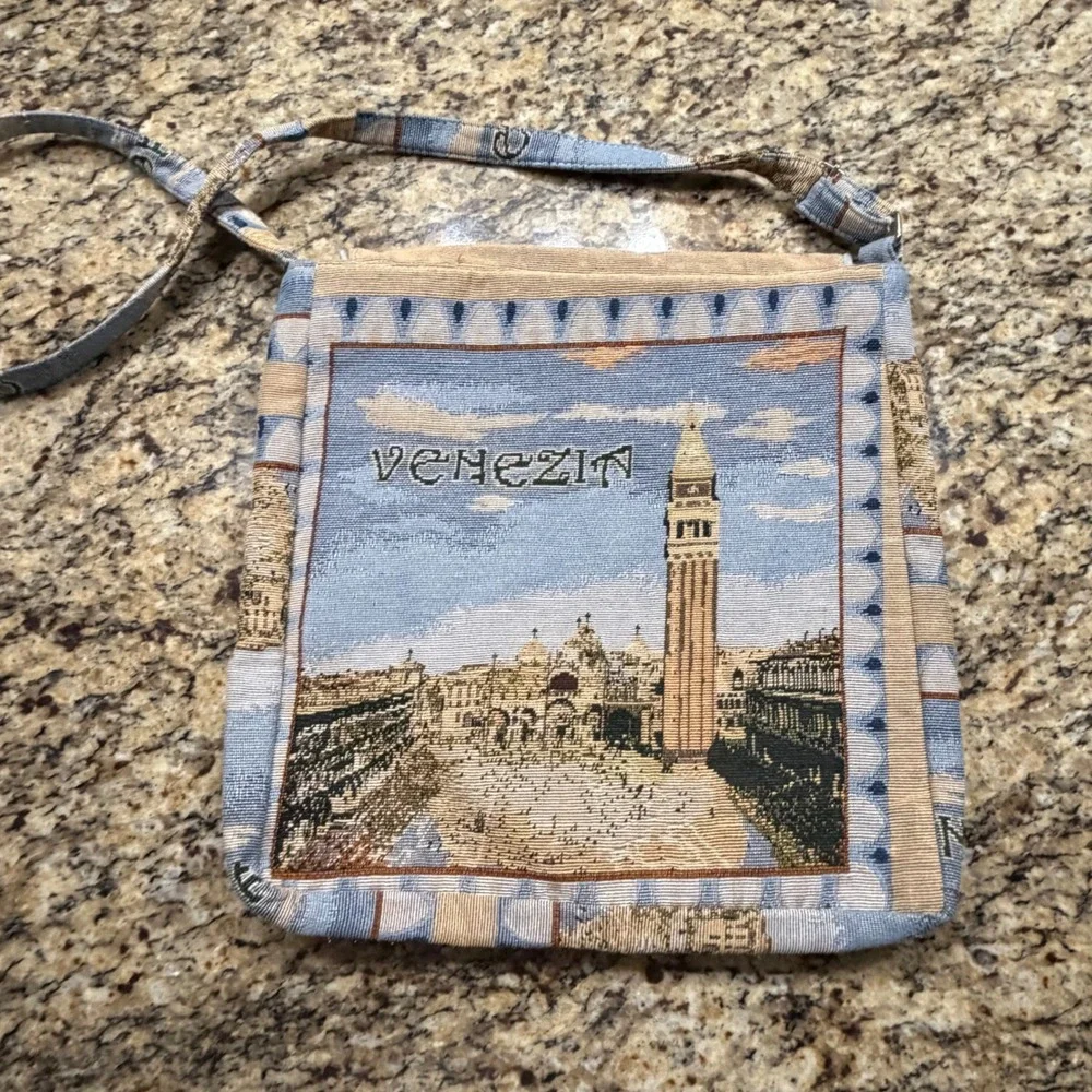 Venezia Italia Tapestry Crossbody Bag Venice Gondola Scenic Travel Messenger